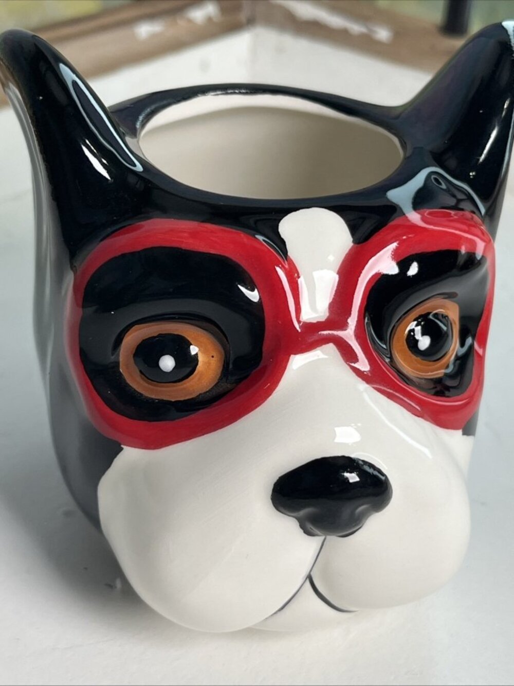 BOSTON TERRIER Succulent Planter Black/White Dog Planter Christmas Projects U52 - Picture 3 of 12